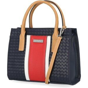 Nautica Women's Sandy Jr Satchel Indigo Woven Top Handle Removable Crossbody